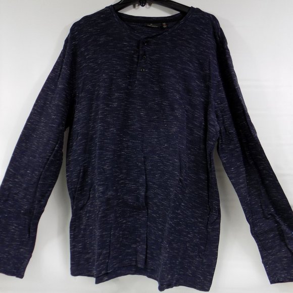 Marc Anthony Other - Marc Anthony Blue Heathered Long Sleeve Henley Size XXL Slim Fit